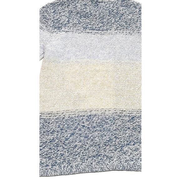 Chico's Space-Dye Jewel Pullover Size 1 (medium) metallic sweater ombre blue - Picture 6 of 6